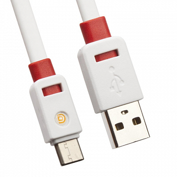 USB Дата-кабель "Griffin" USB Type-C, 1 метр, плоский (коробка белый)