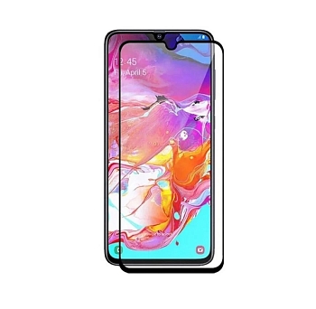 Защитное стекло для телефона Samsung Galaxy A70 2019 11D full (черный) тех.пак.