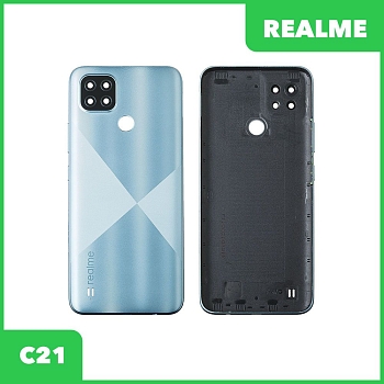 Задняя крышка корпуса для Realme C21, голубая