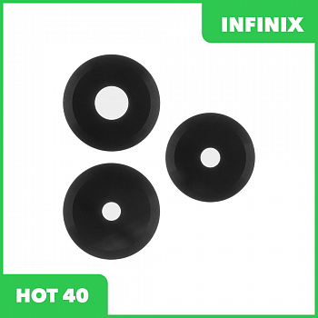 Стекло задней камеры для Infinix HOT 40 (черный)