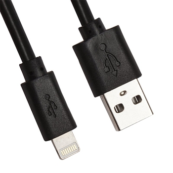 USB кабель "LP" для Apple iPhone, iPad 8-pin, 2 метра (европакет, черный)