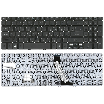 Клавиатура для ноутбука Acer Aspire V5-531, V5-551, V5-552, V5-571, V5-572, V7-581, V7-582, M3-581, черная, без рамки