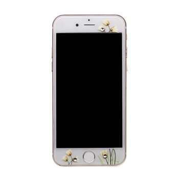 Защитное стекло с рисунком для Apple iPhone 6, 6s "Тюльпаны желтые" Tempered Glass 0.33 мм (две стороны)