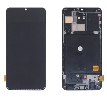 Дисплей Samsung A405FM, DS (A40) ориг LCD в рамке (черный) Super AMOLED