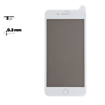 Защитное стекло Hoco ShutterProof Edges Anti-Spy для телефона Apple iPhone 7 Plus, 8 Plus (A6) рамка, белое