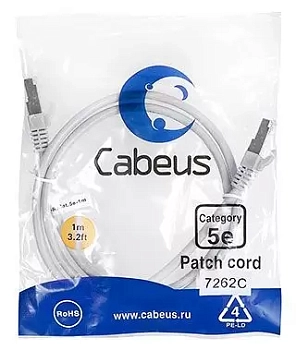 Патч-корд F/UTP Cabeus PC-FTP-RJ45-Cat.5e-1m