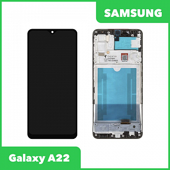LCD дисплей для Samsung Galaxy A22 SM-A225 в сборе с тачскрином в рамке FLYCDI ORG (черный)