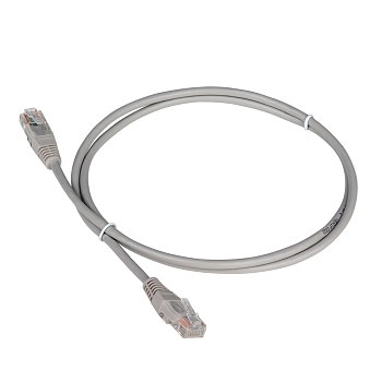 Патч-корд RJ45 - RJ45, 4 пары, UTP, категория 5е, 50 м, серый, TWT TWT-45-45-50-GY