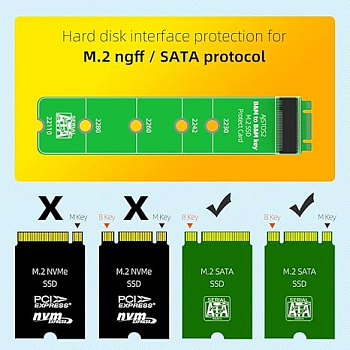 Защитный переходник SSD M.2 (NGFF), проверка ключа B+M