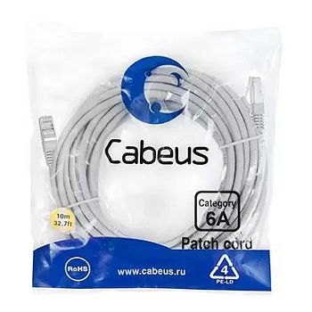 Патч-корд S/FTP Cabeus PC-SSTP-RJ45-Cat.6a-10m-LSZH